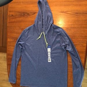 Gildan Blue Long Sleeve Hooded T-Shirt